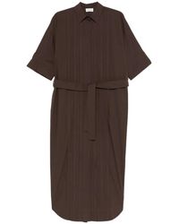 P.A.R.O.S.H. - Belt-Detail Midi Dress - Lyst