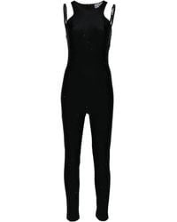 Versace Jeans Couture - Crystal-Embellished Halterneck Jumpsuit - Lyst