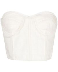 Goen.J - Chiffon-Trimmed Tweed Bustier Top - Lyst