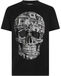 Philipp Plein - Jersey Round-Neck T-Shirt Skull Dollar Stones - Lyst