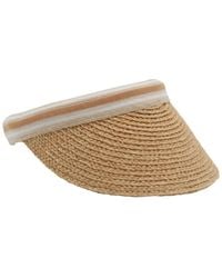 Helen Kaminski - Bianca Logo Raffia Visor Hat - Lyst