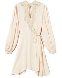 Twinset - Vestido Cruzado Con Encaje Incorporado - Lyst