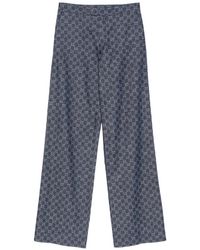 Gucci - Gg Katoenen Denim Broek Met Jacquard - Lyst