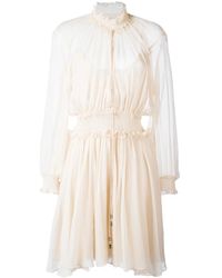 Chloé - Ruffle-Hem Long-Sleeve Dress - Lyst