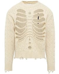 Doublet - Rib-Cage Cable-Knit Sweater - Lyst