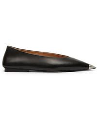 Marsèll - Ago Pointed-Toe Leather Flat Pumps - Lyst