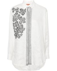 Ermanno Scervino - Floral-embroidery Linen Shirt - Lyst