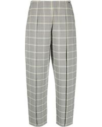 Armani Exchange - Check-pattern Slim-cut Trousers - Lyst