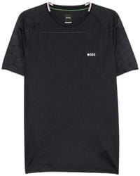 BOSS - Active Moisture-Wicking T-Shirt With Tennis-Ball Eming - Lyst