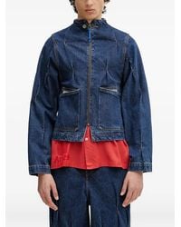 Adererror - Pleated Zip-Front Denim Jacket - Lyst