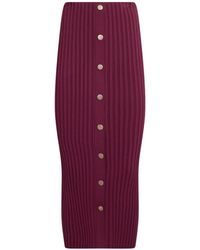 Philosophy Di Lorenzo Serafini - Ribbed-Knit Button-Front Skirt - Lyst