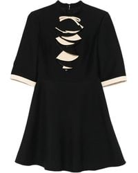 Valentino Garavani - Mini-Jurk Met Strikdetail En Ruches - Lyst