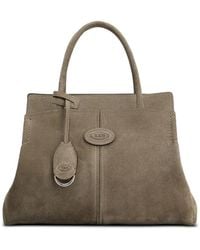 Tod's - Logo-Patch Suede Tote Bag - Lyst