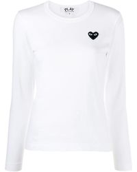COMME DES GARÇONS PLAY - Jersey Top Met Geborduurd Logo - Lyst