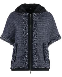 Moorer - Chaqueta De Bouclé Y Tweed Con Capucha - Lyst