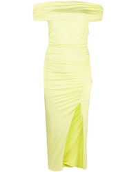 Self-Portrait - Off-Shoulder Draped Midi Dress - Lyst