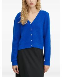 Morgan - Mzita Ribbed-Knit Pearl-Button Cardigan - Lyst
