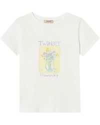 Twinset - Floral-Print T-Shirt - Lyst