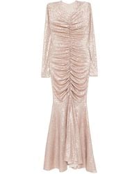 Norma Kamali - Ruched Sequined Gown - Lyst