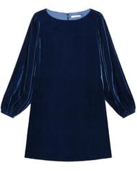 Maliparmi - Velvet Balloon-Sleeve Mini Dress - Lyst