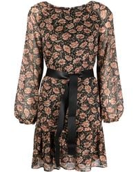 Liu Jo - Tie-waist Floral-print Dress - Lyst