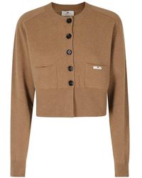 Elisabetta Franchi - Cropped Button-Up Cardigan - Lyst