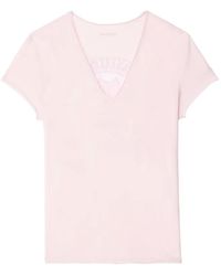 Zadig & Voltaire - T-Shirt mit V-Ausschnitt - Lyst