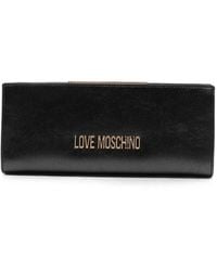 Love Moschino - Logo-Plaque Leather Clutch Bag - Lyst