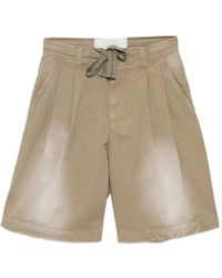 ERL - Short Plissé À Effet Délavé - Lyst