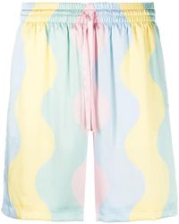 CASABLANCA - Wave-print Drawstring Shorts - Lyst