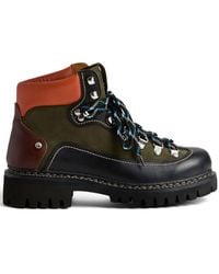 DSquared² - Panelled Leather Hiking Boots - Lyst