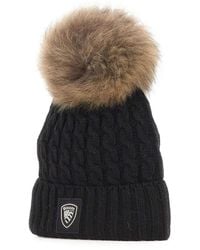 Blauer - Cable-Knit Pom-Pom Beanie Hat - Lyst