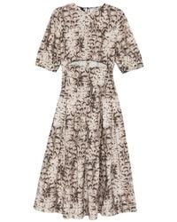 Pinko - Cutout Animal-Print Midi Dress - Lyst