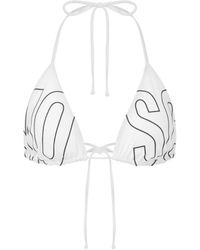 Moschino - Top de bikini con logo estampado - Lyst