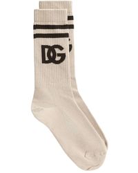 Dolce & Gabbana - Intarsia-Knit Logo Socks - Lyst