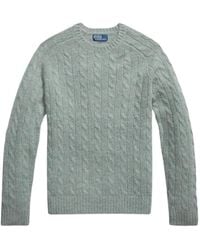 Polo Ralph Lauren - エルボーパッチ ケーブルニットセーター - Lyst