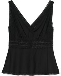 P.A.R.O.S.H. - Lace-detail Sleeveless Blouse - Lyst
