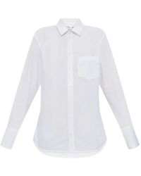Victoria Beckham - Cotton Shirt With Unique Belt Detail - Lyst