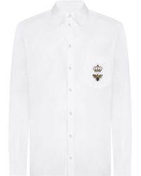 Dolce & Gabbana - Overhemd Met Geborduurd Logo - Lyst