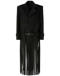 Pinko - Fringed Belted Coat - Lyst