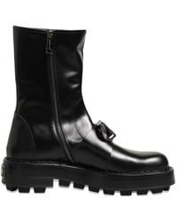Dolce & Gabbana - Dg-Logo Biker Boots - Lyst