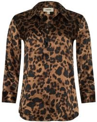 L'Agence - Dani Leopard-Print Blouse - Lyst