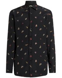 Etro - Silk Shirt With Micro Flower And Animal Motif - Lyst
