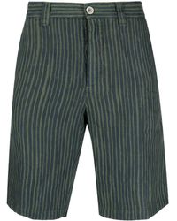 120% Lino - Striped Linen Bermuda Shorts - Lyst