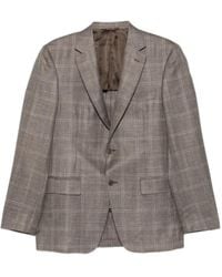 Canali - Check-Pattern Single-Breasted Blazer - Lyst