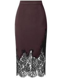 Il Volo - Eva Lace-Trimmed Silk Skirt - Lyst