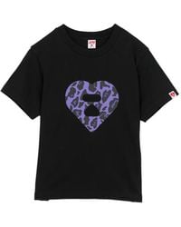 AAPE BY A BATHING AP - Heart-Print Logo-Patch T-Shirt - Lyst