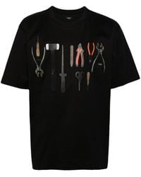 Fendi - Tool-print Cotton T-shirt - Lyst