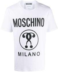 Moschino - Camiseta con motivo de signos de interrogación y logo - Lyst