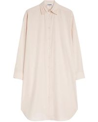Jil Sander - Pleated Lightweight Midi Shirt Dress - Lyst
